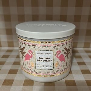 Bath & Body Works Coconut Pina Colada Candle - Pink Flamingo Design
